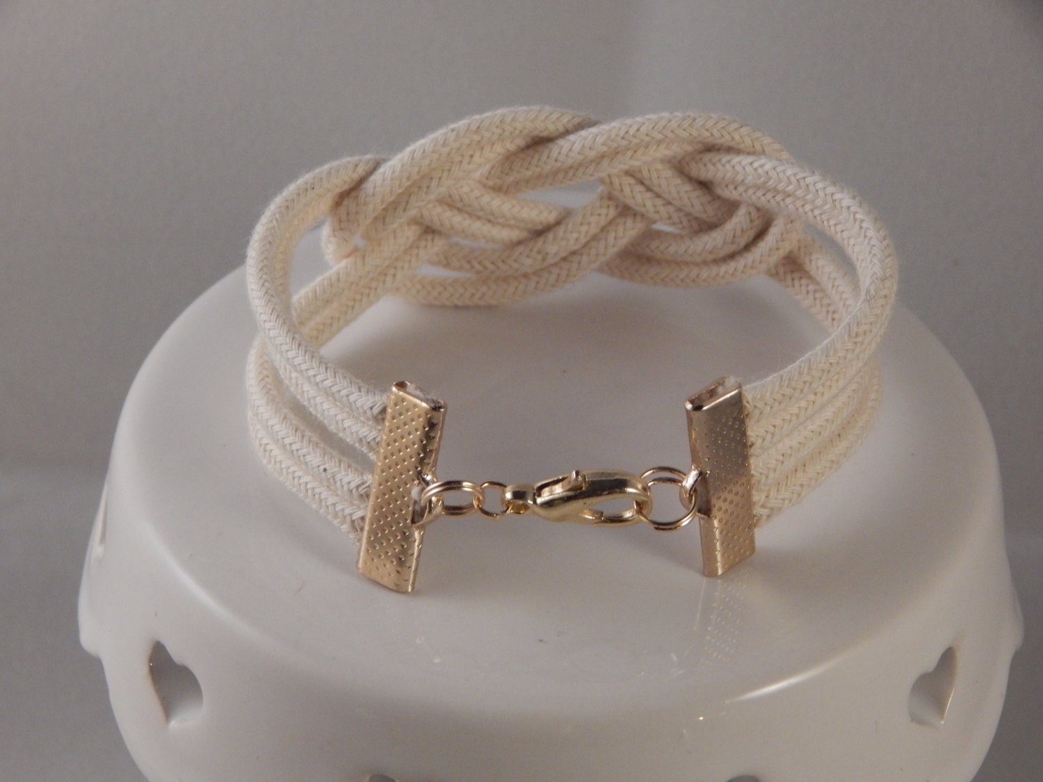 Sailors Knot Rope Cuff Bracelet Nautical Wedding by 1NativeDezines