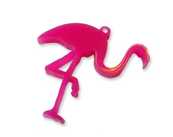 2 pcs Kitsch lawn Flamingo laser cut charms