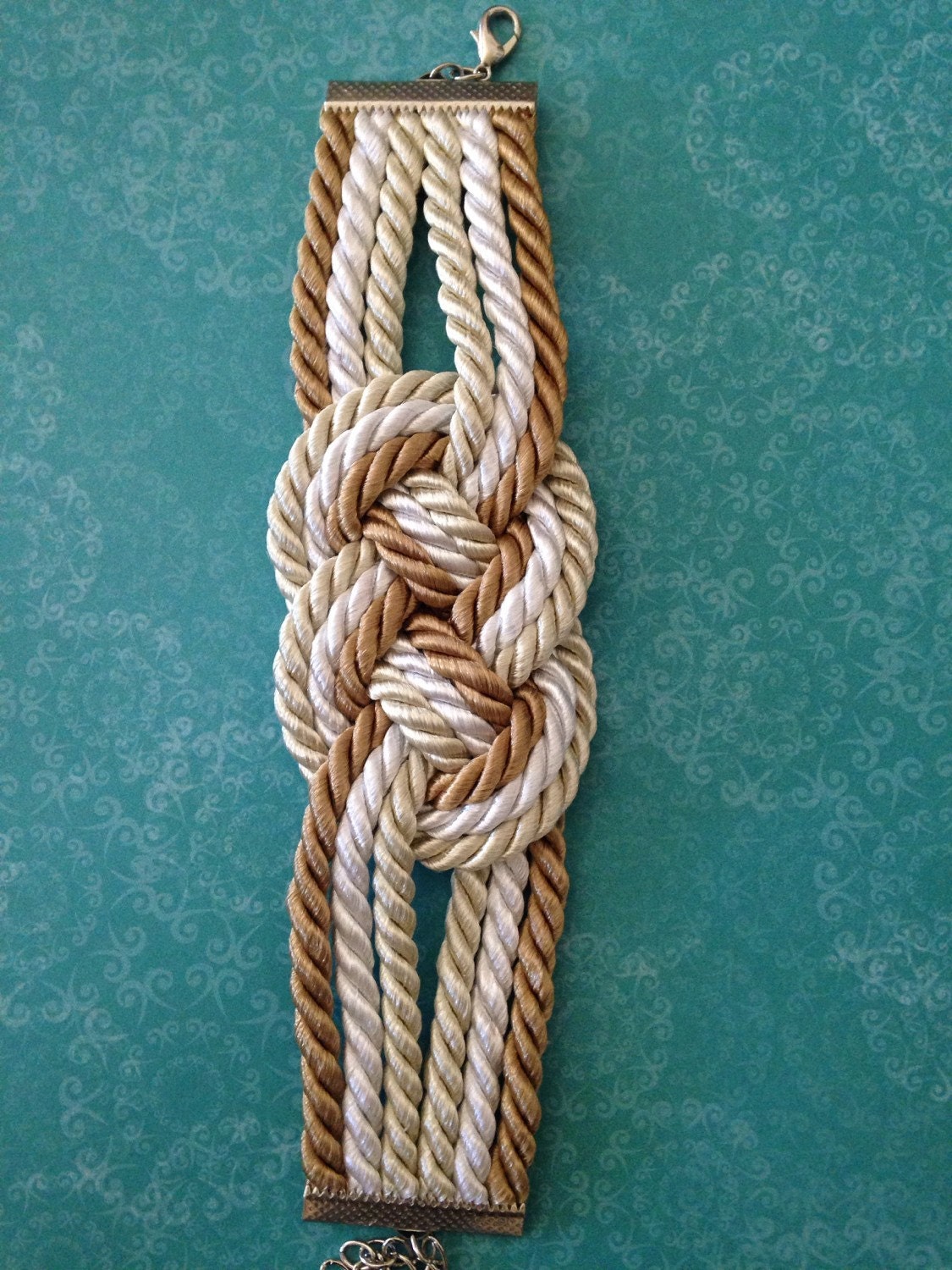 Nautical Knot Bracelet Sailor Rope Bracelet Gold by TopShelfCrafts