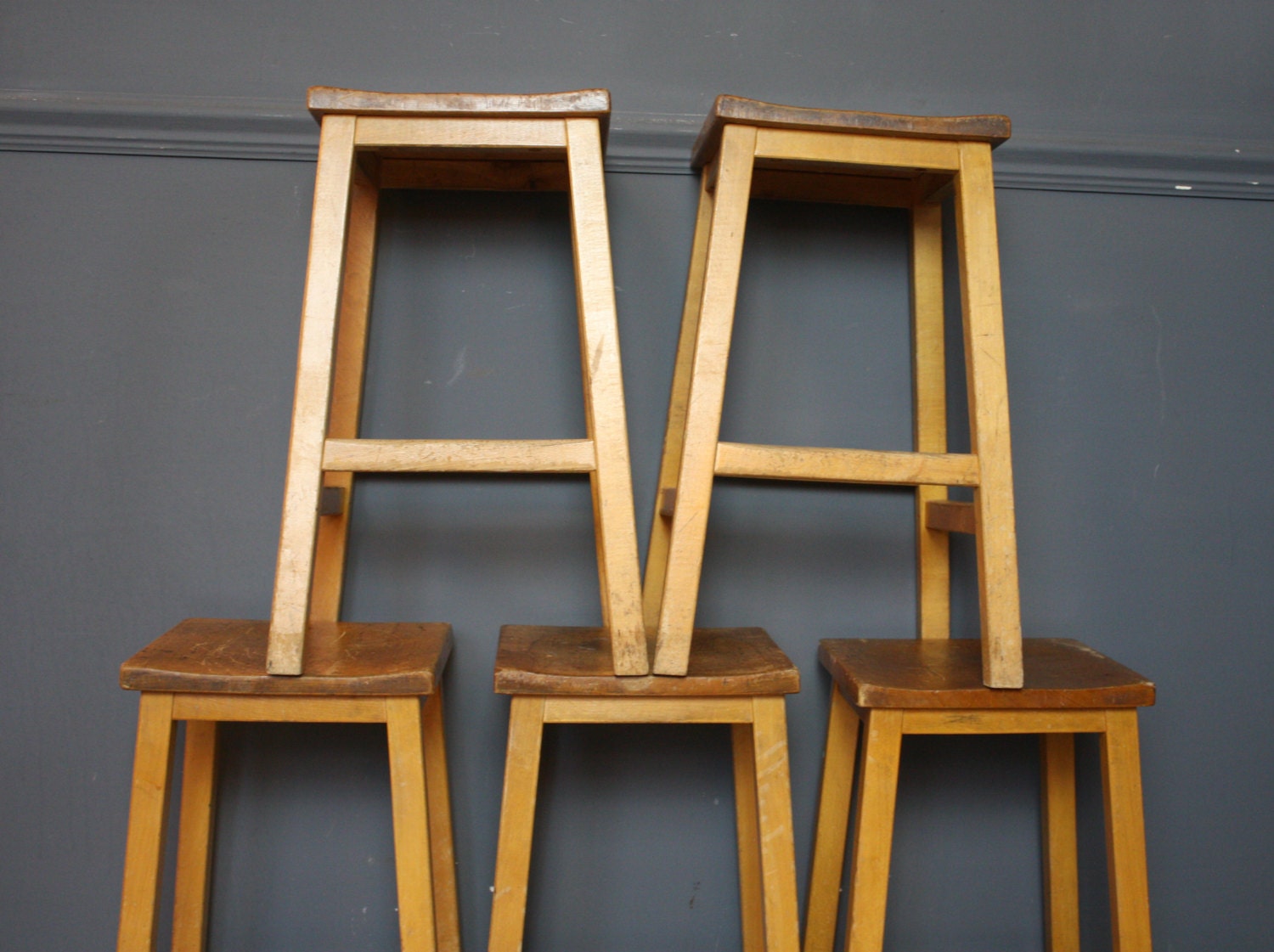 Vintage Antique School Science Lab Stools. Haute Juice