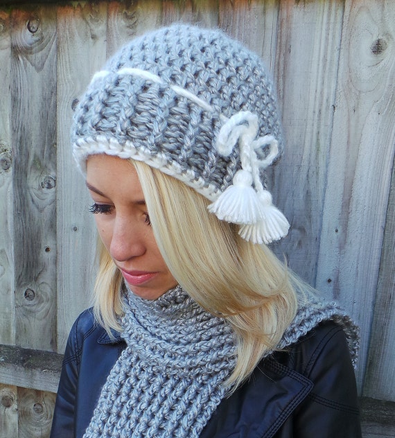 NORDIC TASSEL CROCHET Pattern Tassel hat and Scarf pattern