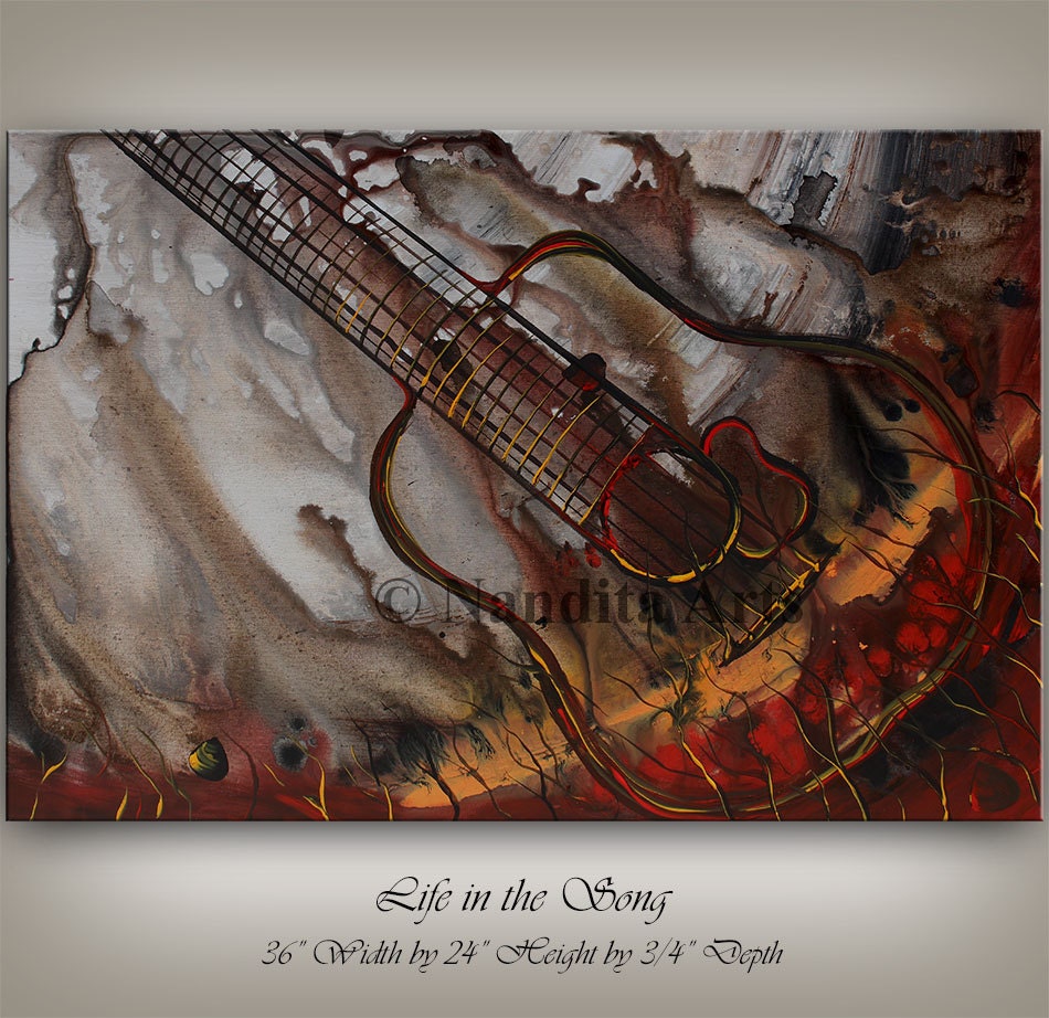 Abstract Art GUITAR Painting MUSIC ART Original Abstract