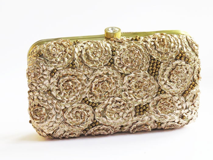 champagne gold clutch purse