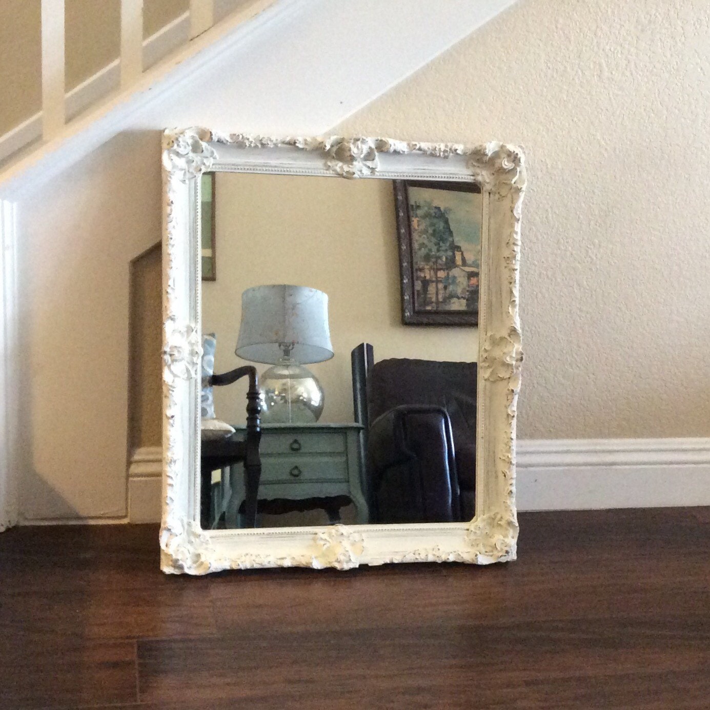 PRETTY WHITE MIRROR Ornate Wall Mirror Nursery Mirror Home