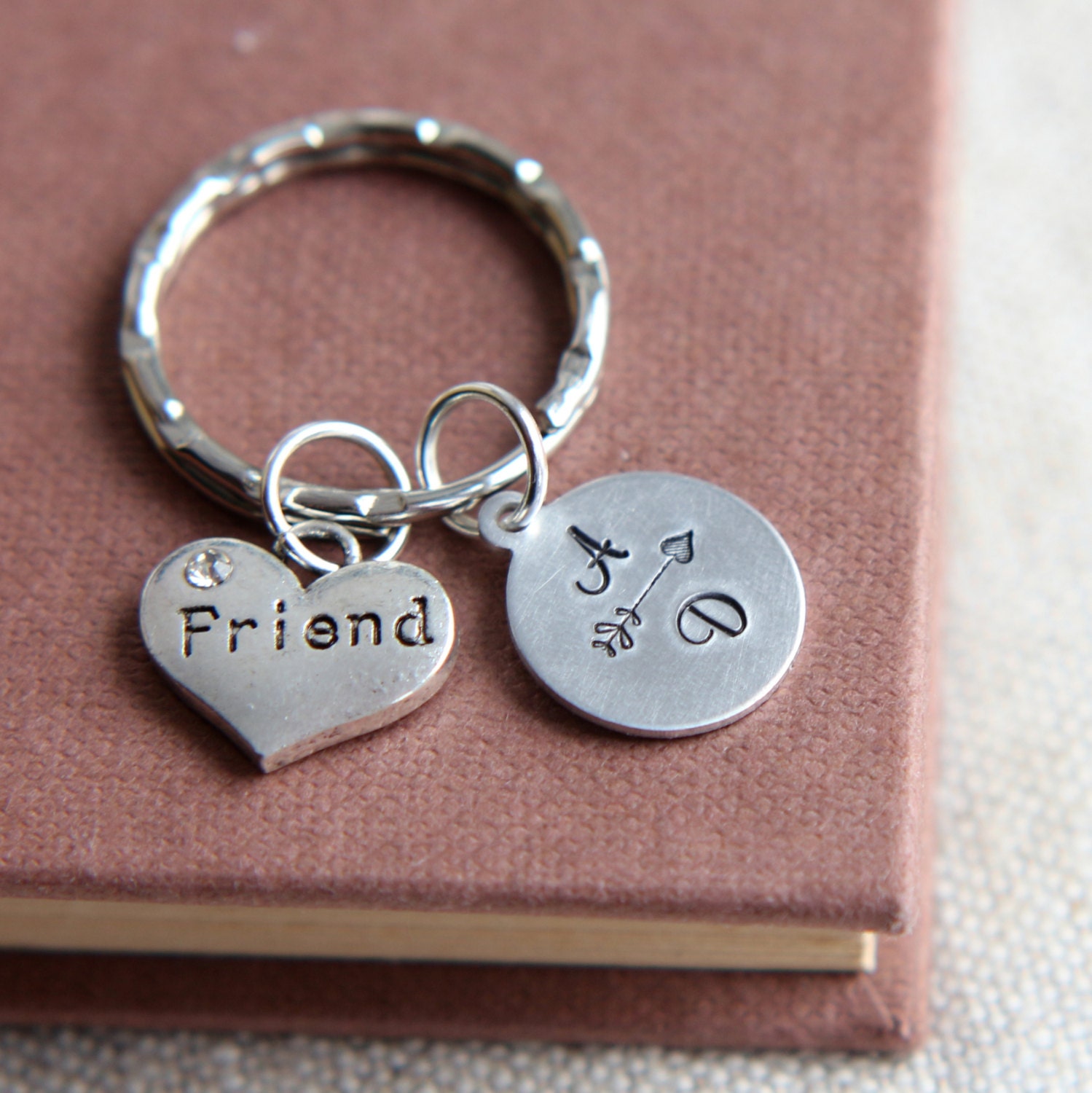 Friendship Keychain Friendship Keyring Arrow by JKWaccessories