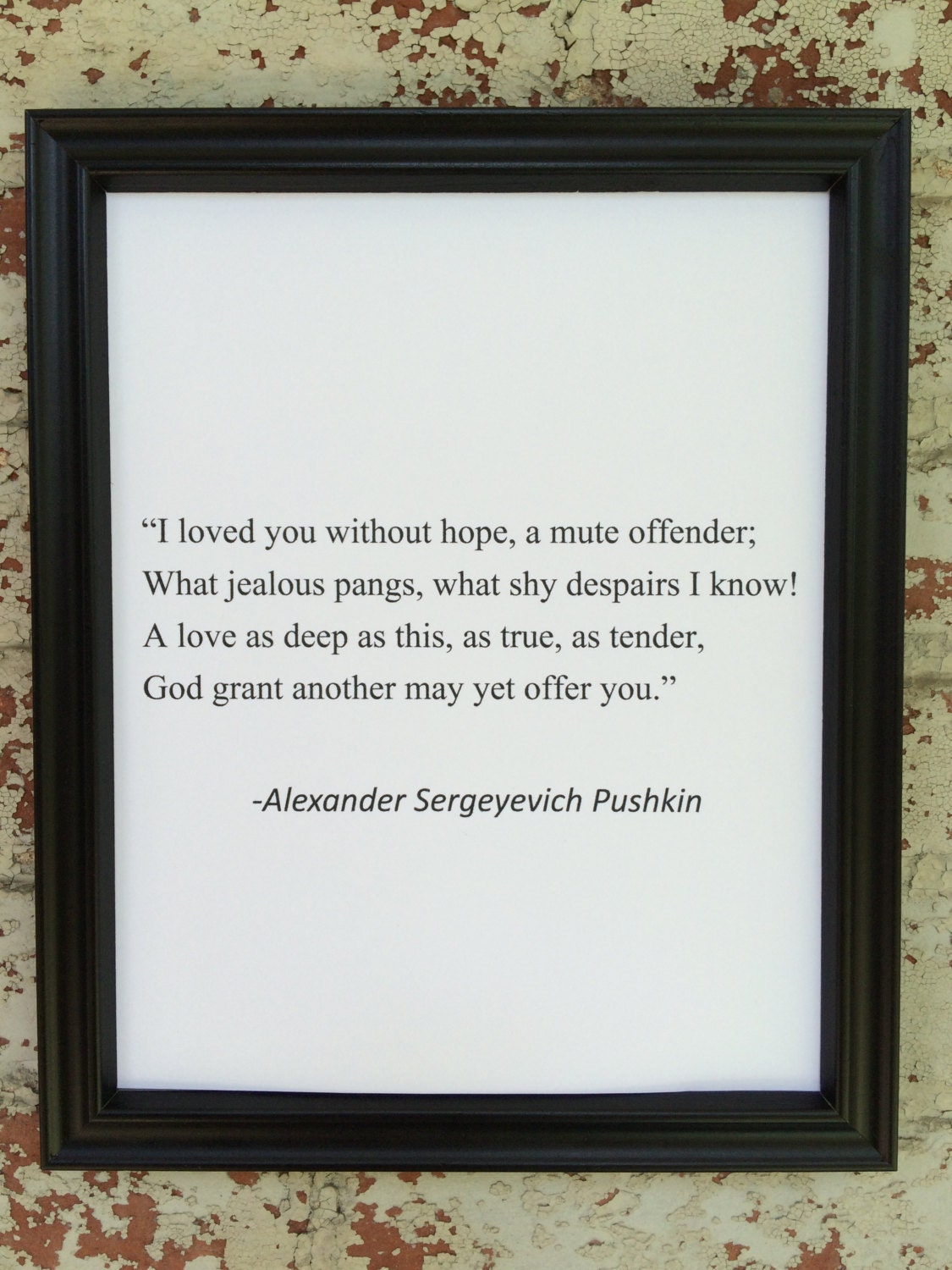 PUSHKIN I Loved You Poetry Quote Literary Print by 4HappyLetters