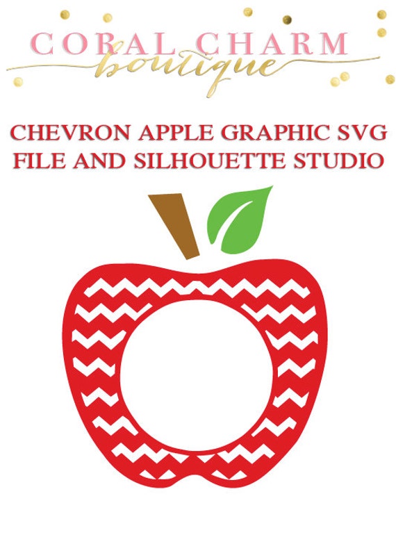 Monogram Chevron Apple Files for Cutting Machines SVG and