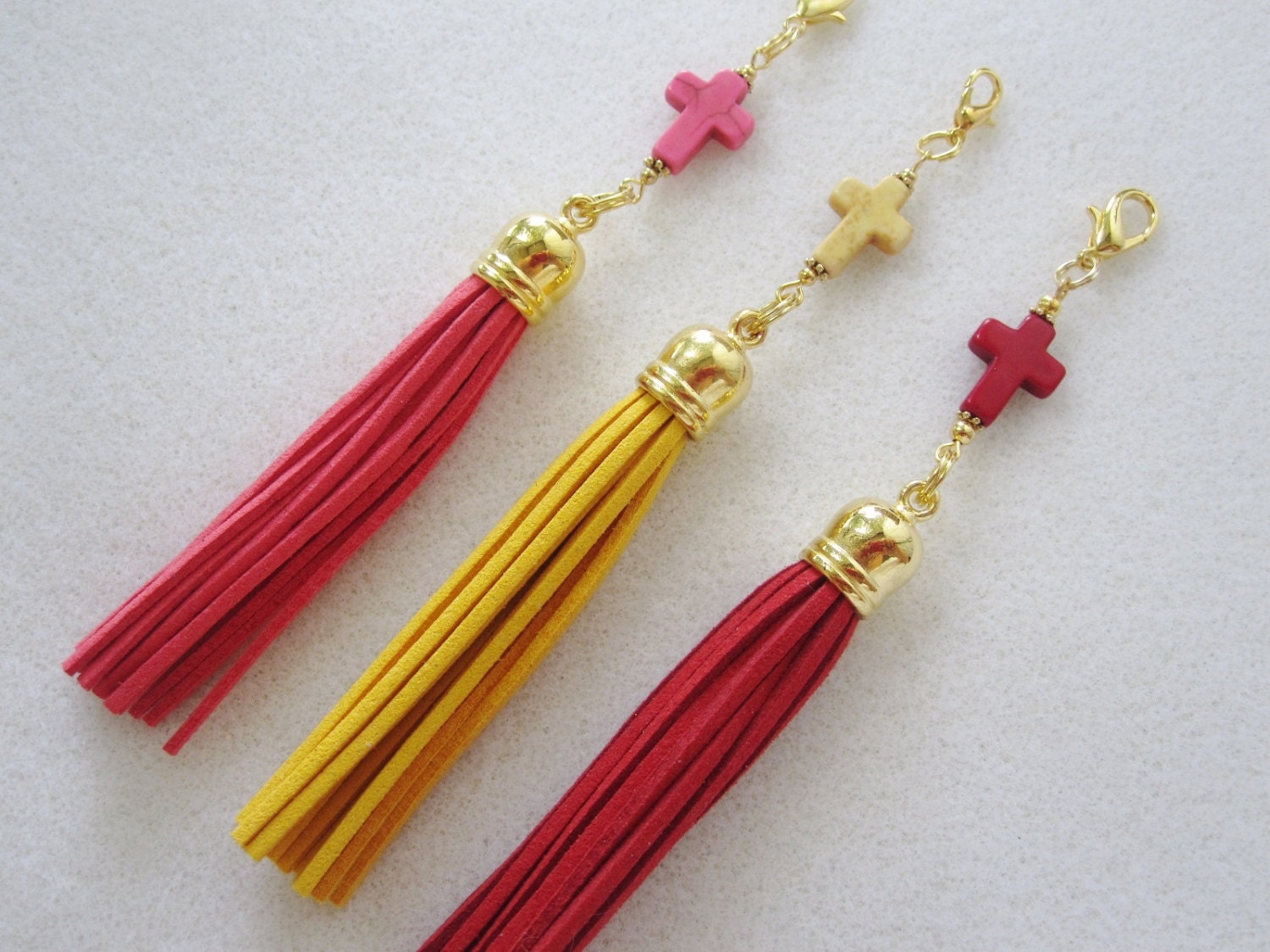 Tassel Zipper Pulls w/Cross