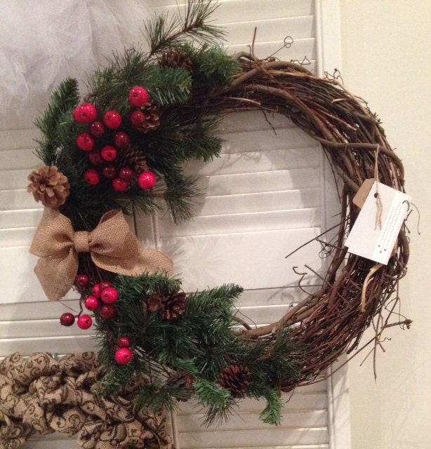 Christmas berries grapevine wreath