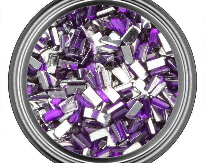 Dark Purple Rectangle Rhinestone Gems Flat Back Face Art Nail Art Scrapbook Phone Decoration 3mm