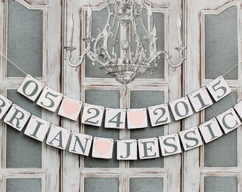 BRIDAL SHOWER BANNERS, Save the date, Customized Name signs, Rustic
