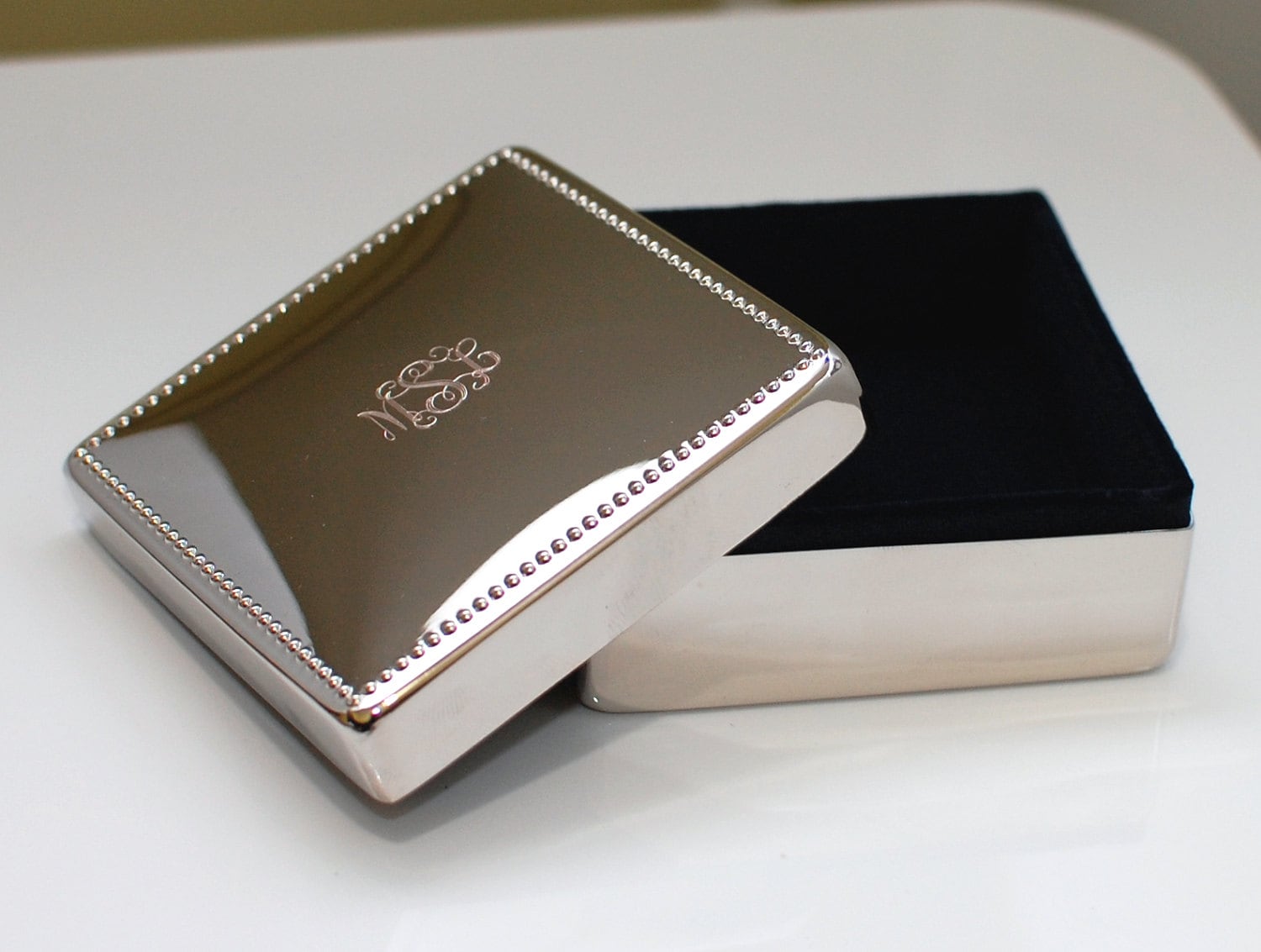 Personalized jewelry box Silver jewelry box with by Newfavors