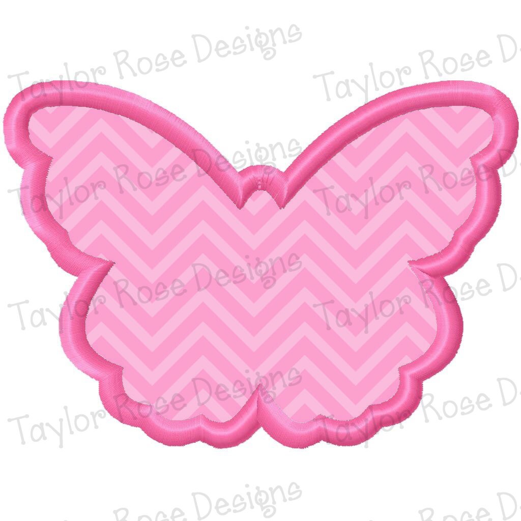 Butterfly Outline Applique Machine Embroidery Design 3x3 4x4