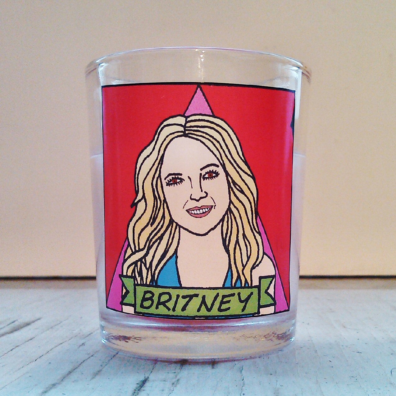 Britney Spears Glass Votive Candle // LGBTQ Altar Candle