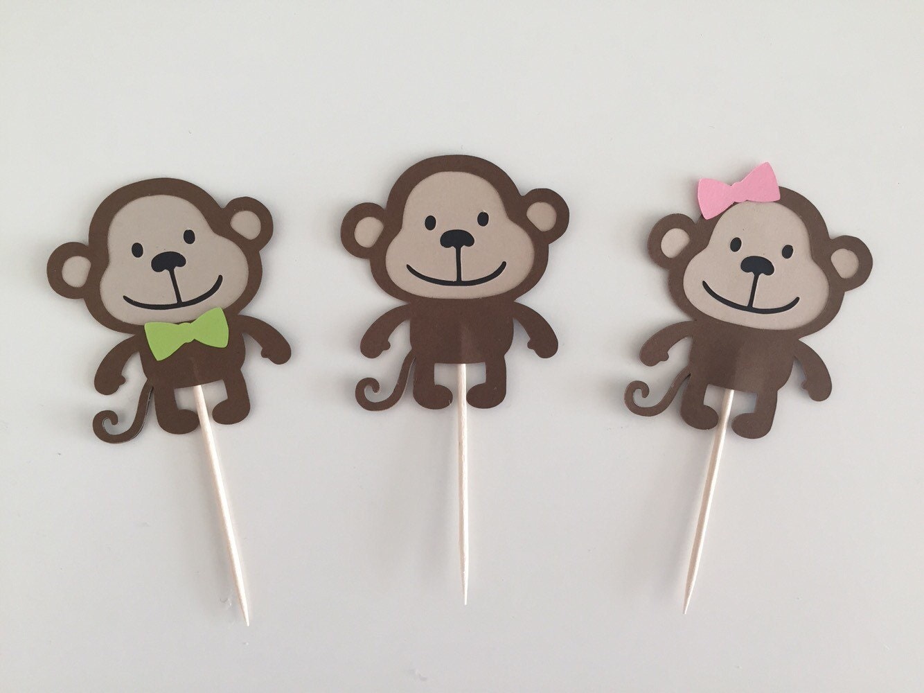 Monkey Cupcake Toppers Set of 12 Monkeys with by HoneygoDesigns