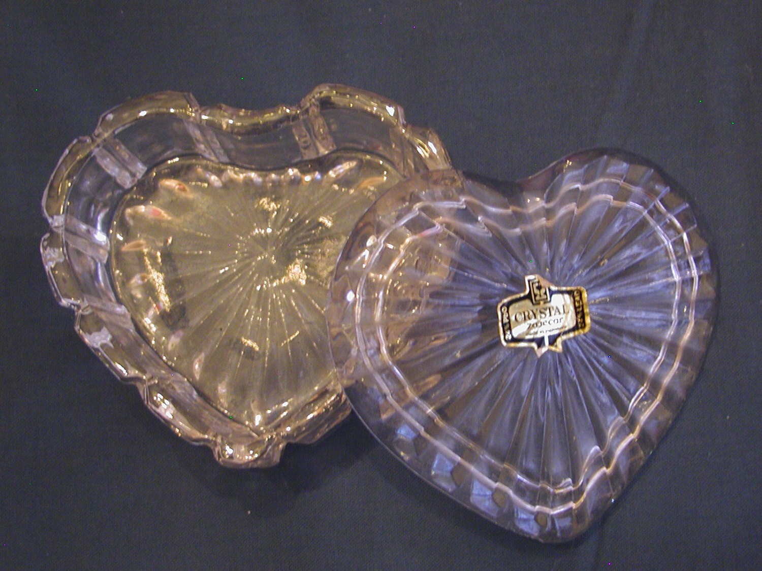 Heart Box 24 Lead Crystal Made in Yugoslavia Haute Juice