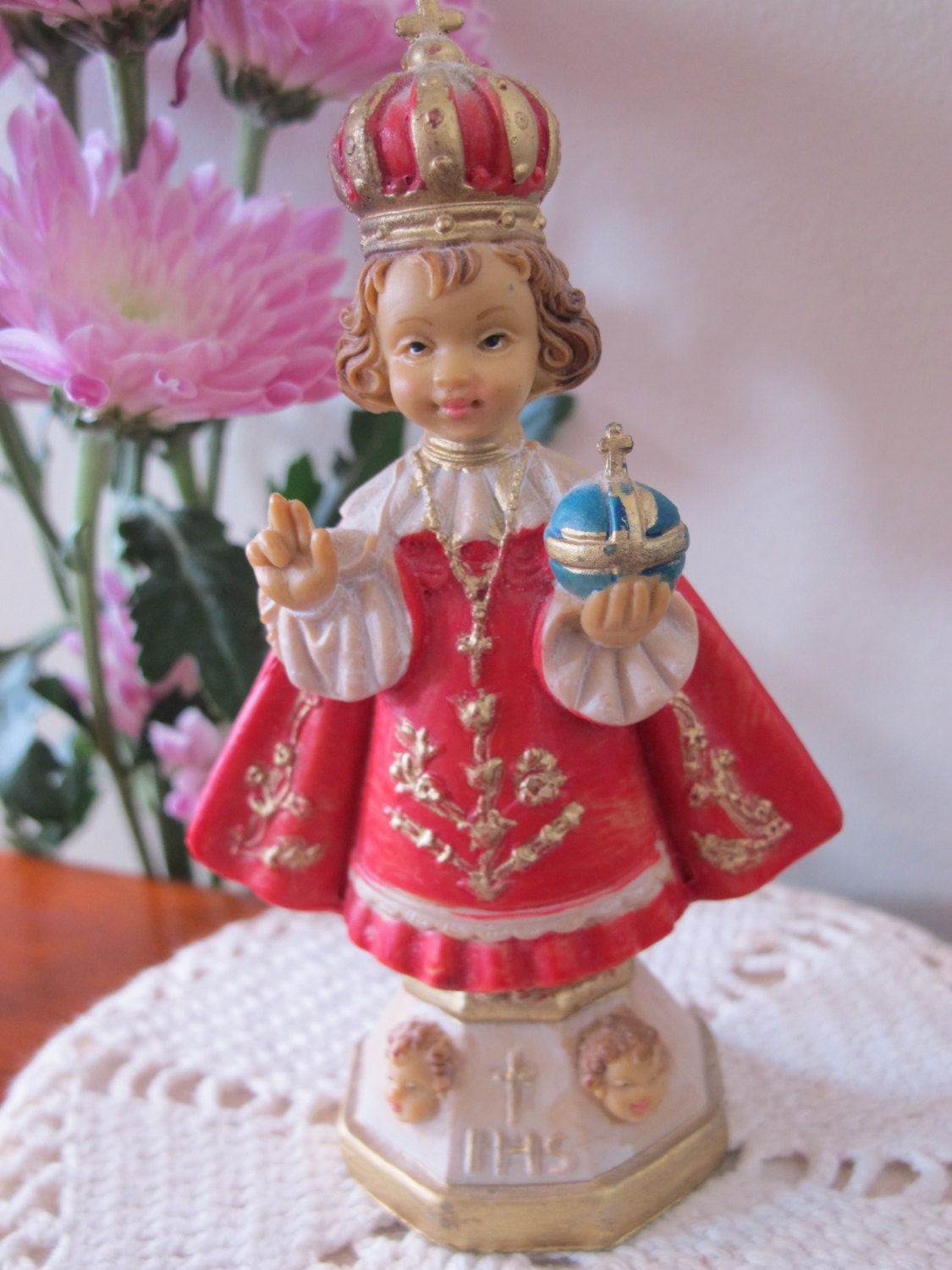 Infant of Prague Statue Figurine 5 Italian signed by ChezKathleen