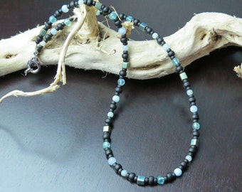 Boy's ADHD, CALMING & LEARNING Necklace for Concentration, Adaptability, Anger, Fear and Mood Swings with Amazonite, Apatite and Aquamarine!