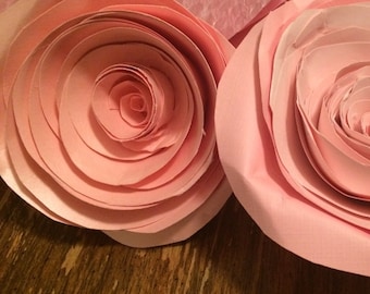 Rolled Paper Flowers - Set of two 4-6 inch flowers