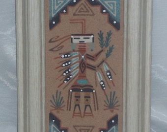 Southwestern Navajo Framed Sandpainting Native American Indian
