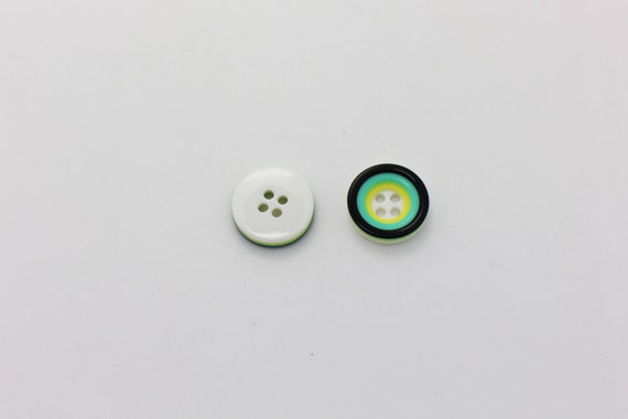 10 Green Ring Button Four Holes Button Green Button Shirt