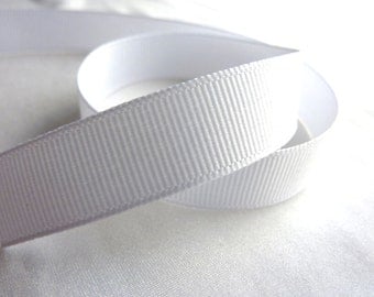 3/8 in. x 1 yard C-29 White Grosgrain Ribbon