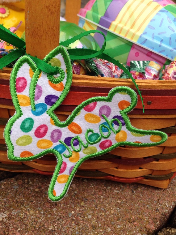 Bunny Easter Basket Name Tag Personalized by ExtraTouchGifts