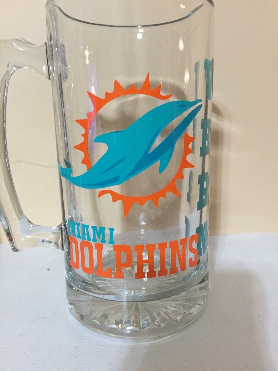 NFL Miami Dolphins Personalized Glass Beer Mug