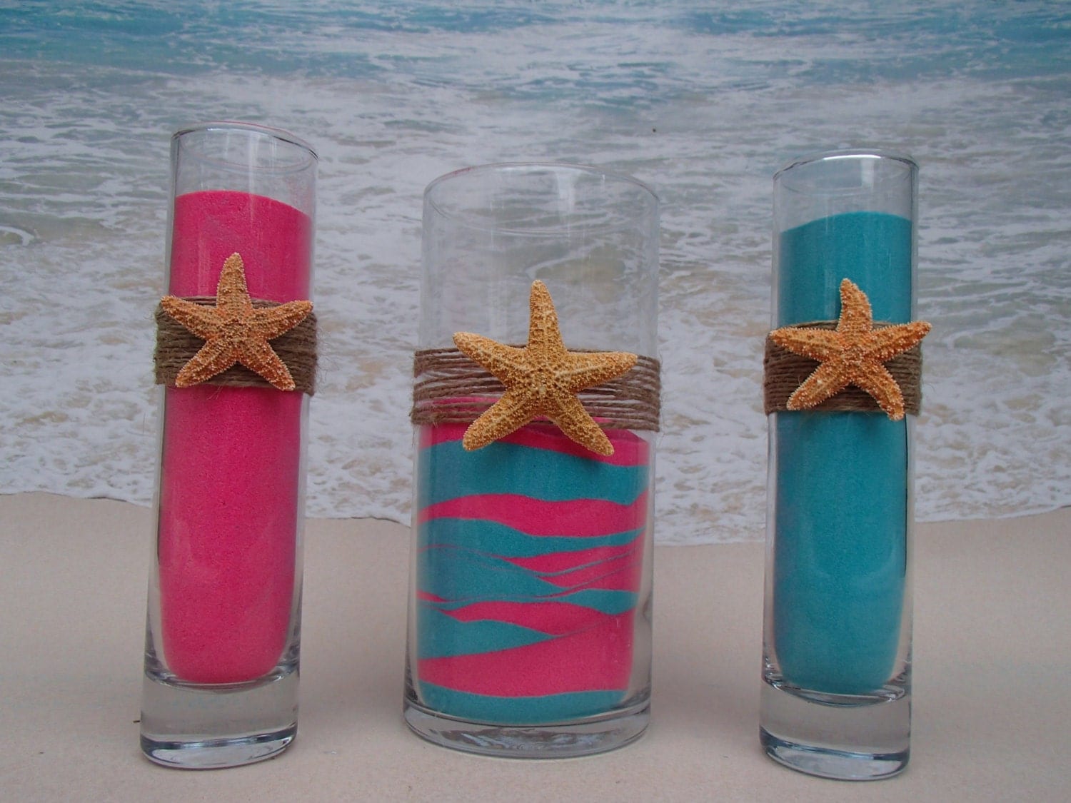 Starfish Sand Unity Set Pouring Vases Vase by ParadiseBridal