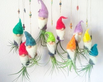 Lot of 10 Handmade Terrariums Felted Gnome Garden (Lowest Priced / Best Deal)