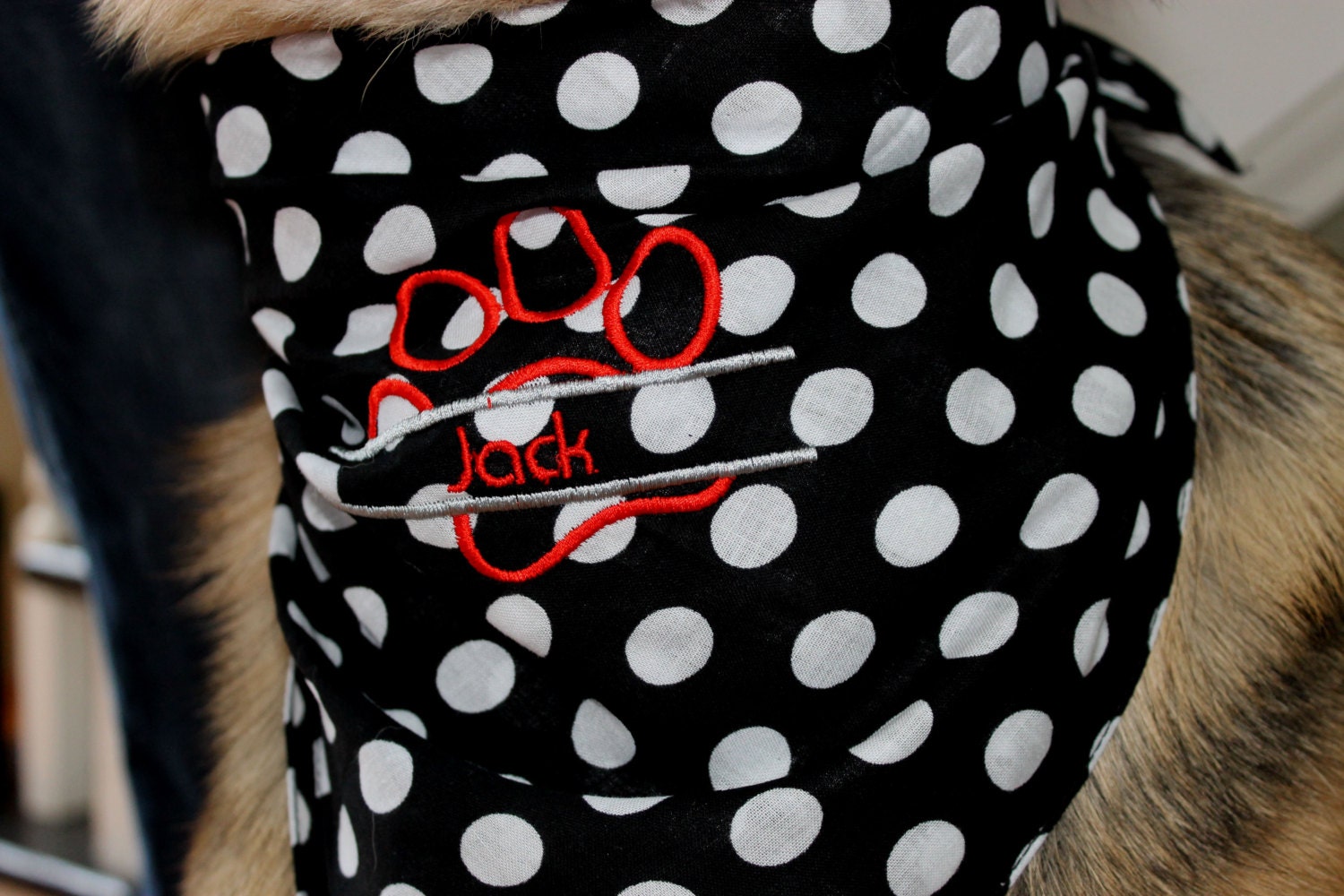 Personalized Embroidered Dog Bandana by AlfonsoDesigns on Etsy