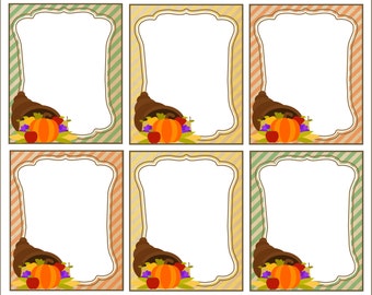 Thanksgiving Turkey Name/ Food Labels by Pinkowlpartydesign