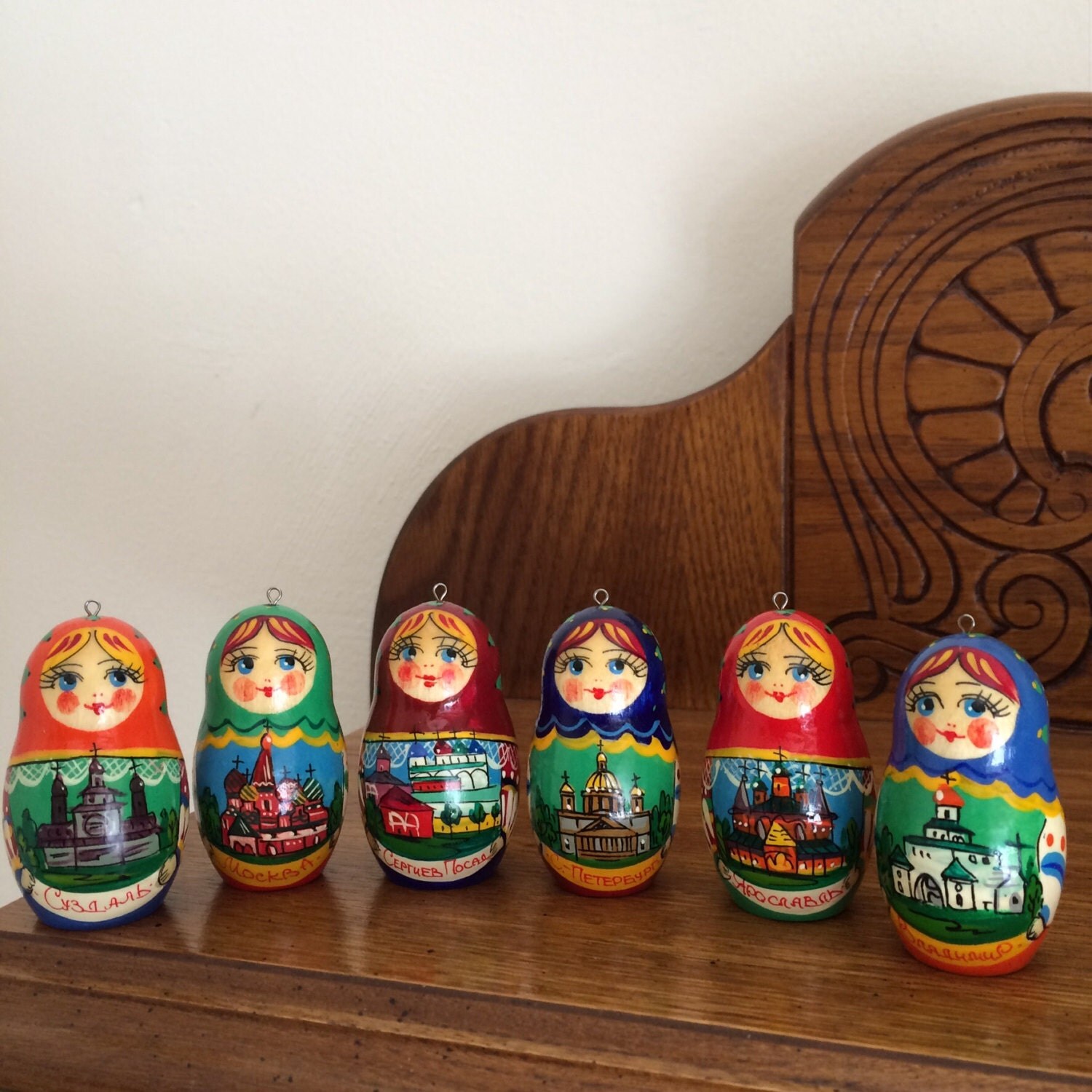 russian wood christmas ornaments set of 5 by viktoriyasshop russian wood christmas ornaments set of 5 by viktoriyasshop