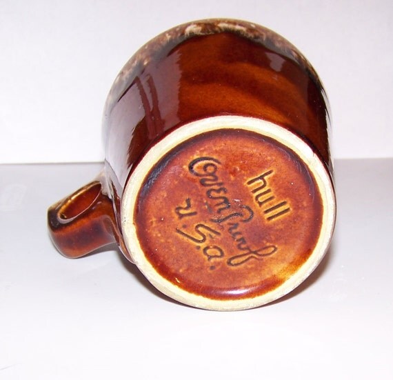 Vintage Hull USA Brown Drip Coffee Cup Oven Proof No Chips