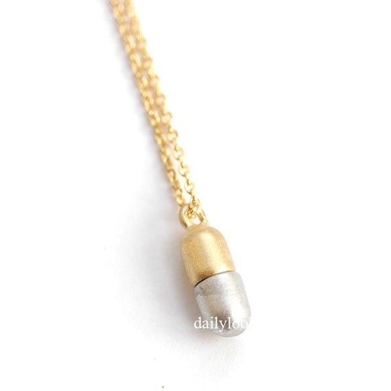 pill capsule necklace, pill necklace, pill jewelry, dainty necklace