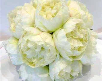 White Peony Flower Wedding Bouquet, Peony Flower Bouquet, White Peony Rose, Peony Rose Bouquet, Wedding Bouquet, Silk Peony