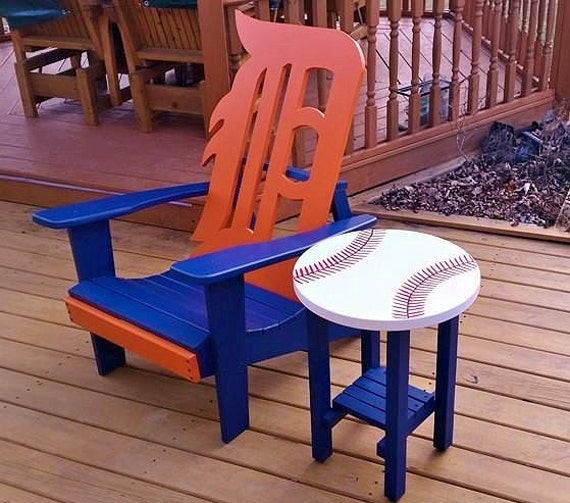 Detroit Tiger Adirondack Chair with baseball table. Pick up