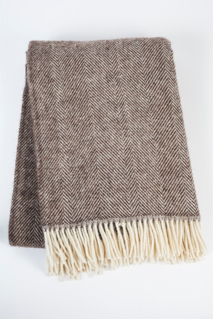 herringbone weave wool blanket / herringbone blanket
