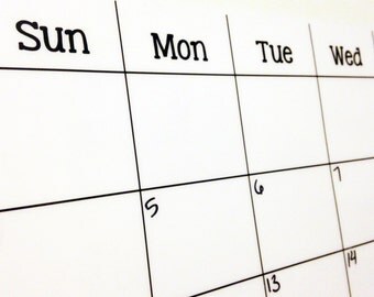 Dry Erase Full 31 Day Calendar - Complete Magnet Backing for your Fridge - 11" x 17" Size