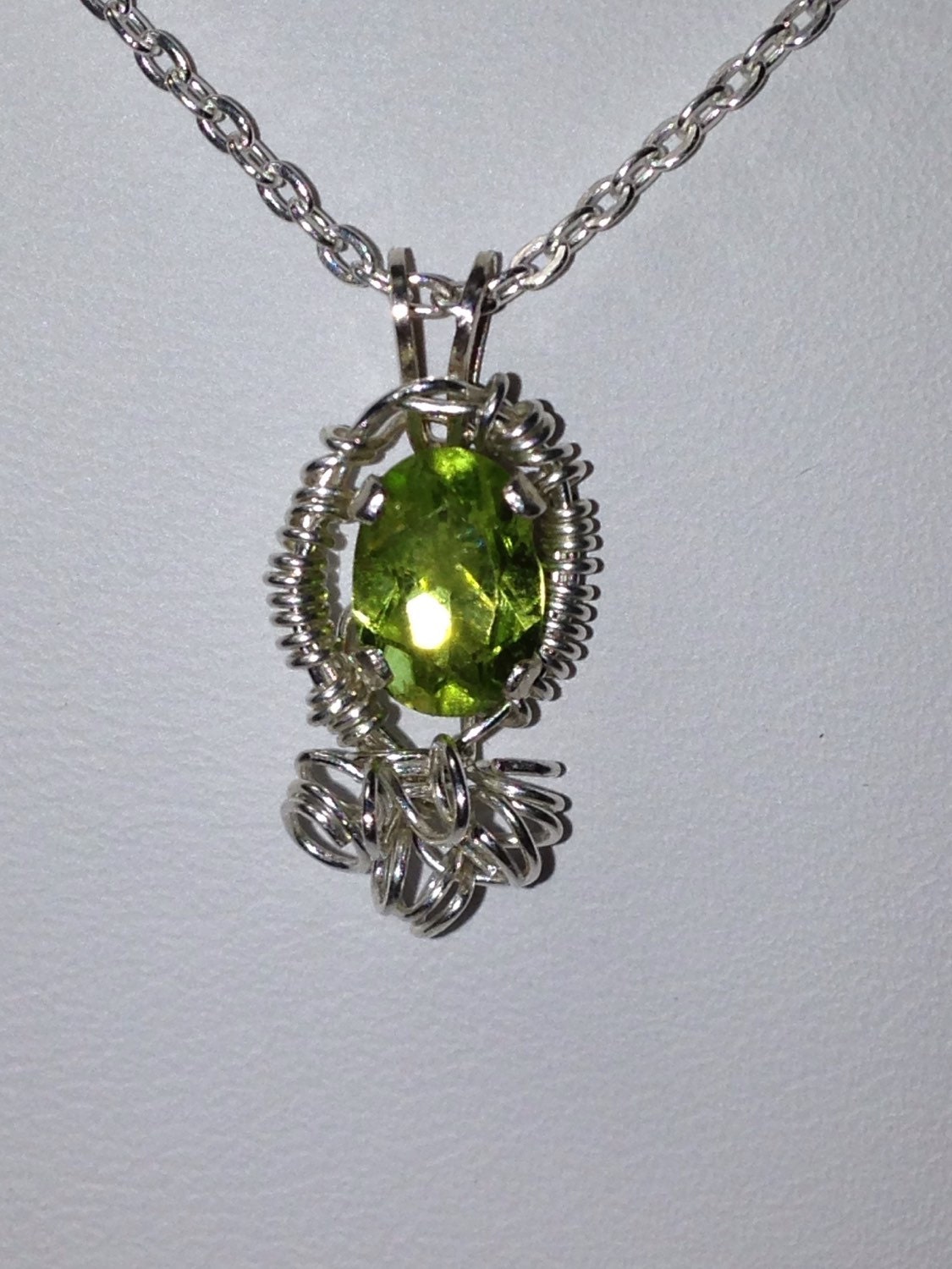 Peridot necklace by CMHGems on Etsy