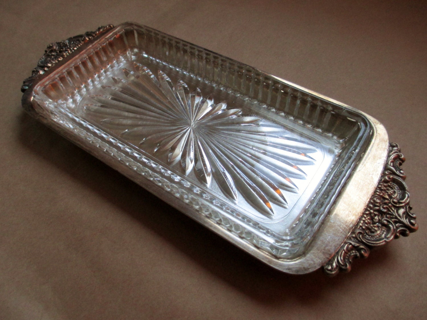 Tray; Vintage Tray, Silver Plate Tray, Butter Dish, Condiment Tray