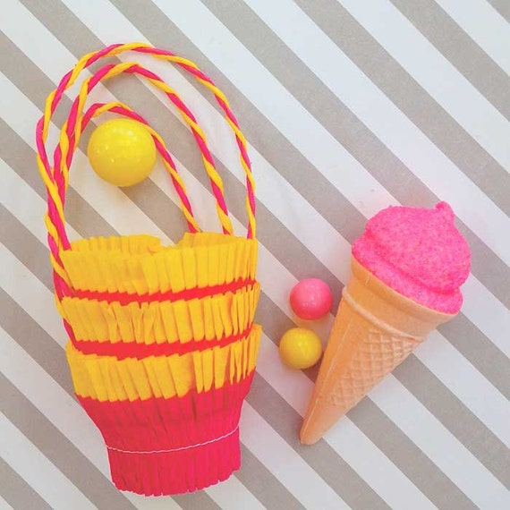6 Crepe Paper Baskets Candy Cups Nut Cups Pink by