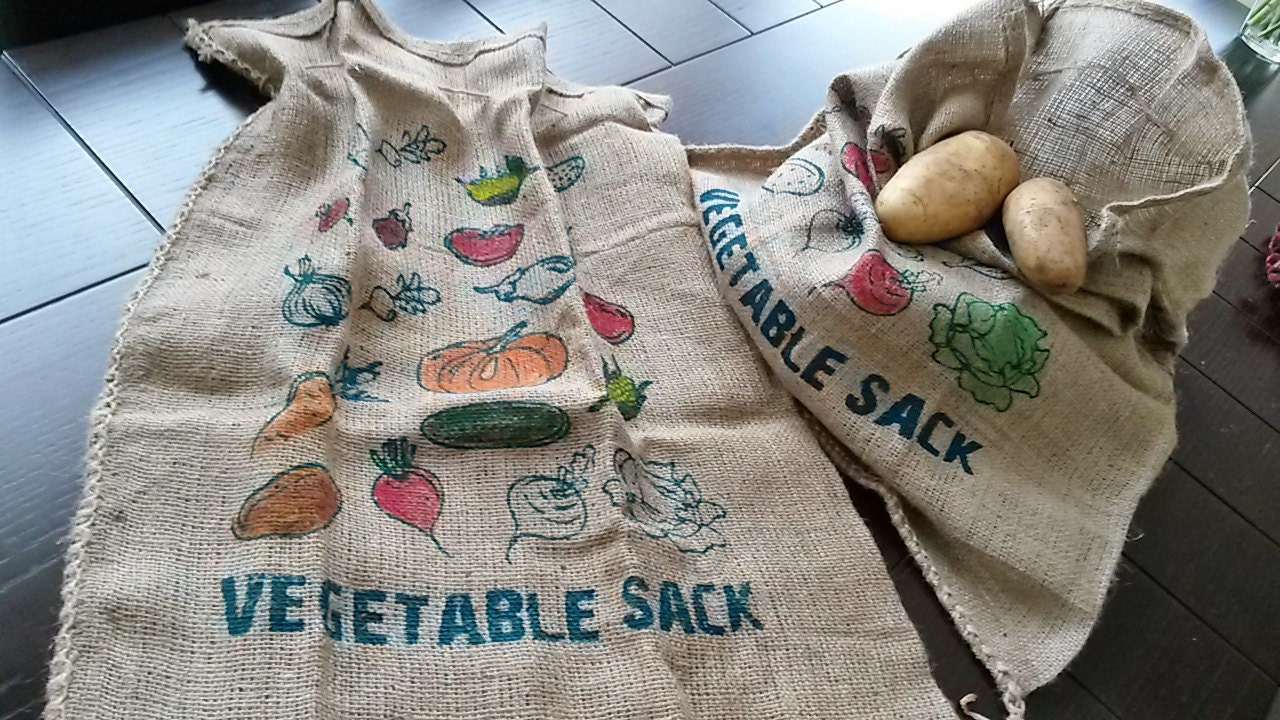 Burlap Sack Burlap Potato Sack Rustic Vegetable Sack