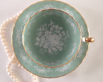 Sage Aynsley China Tea Cup & Saucer
