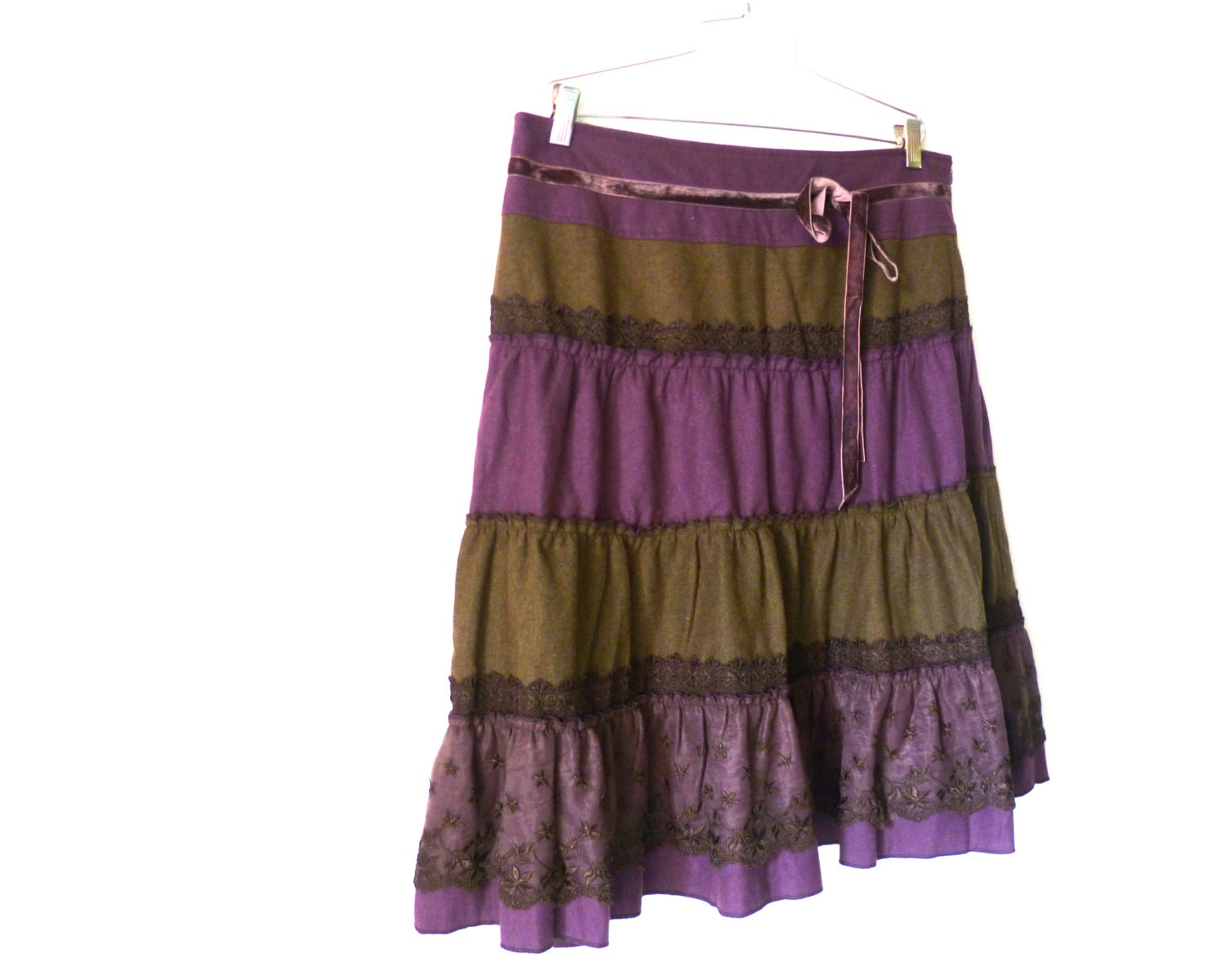 Vintage 90s Skirt, Olive Egg Plant Color Skirt, Zashi New Old Stock ...