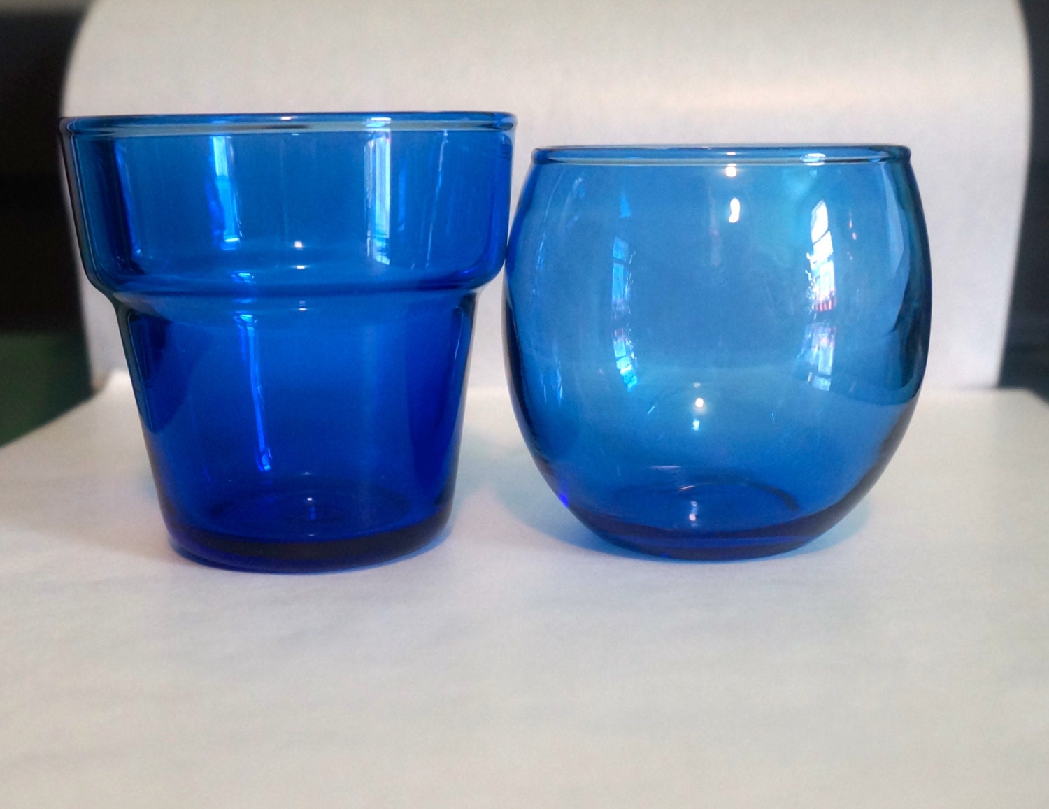 Anchor Hocking Cobalt Blue Glass Votive Candle by ARTSTUDIObyLES