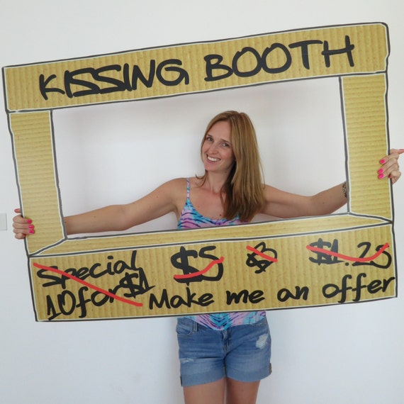 EXtra Large Cardboard Finish Kissing Booth Photo by LMPhotoProps