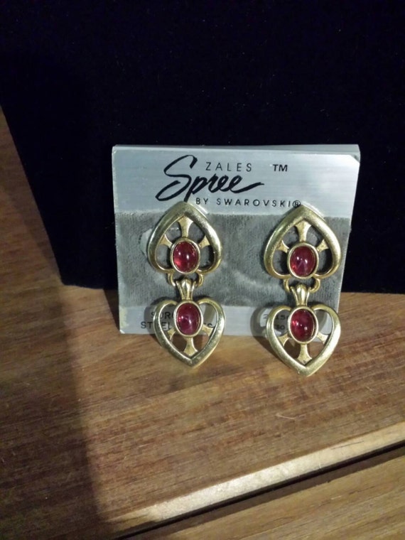 Vintage Zales spree by swarovski ruby red drop by justgemz