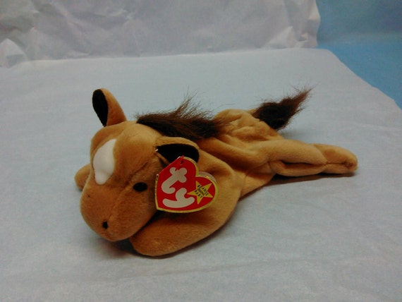 DERBY HORSE Ty Original Beanie Baby plush toy animal brown