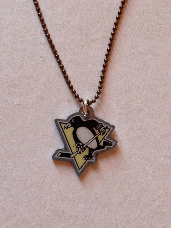 Pittsburgh Penguins Logo Charm Necklace by KeepCalmAndBeadIt